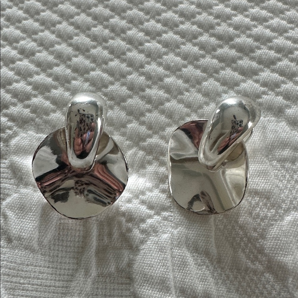 Silver Statement Earrings - image 1